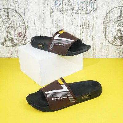 CAMPUS Men Slides  (Brown, Yellow, White , 7)