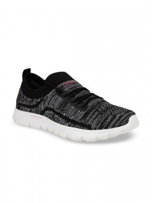 Campus Women Black Mesh Walking Shoes