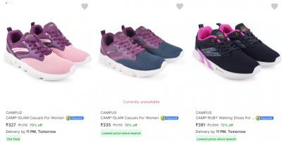 Campus Women's Footwear upto 64% off