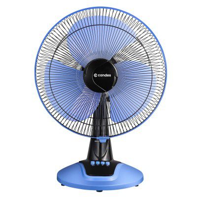 Candes Desker 400mm Super Silent Oscillating Table Fan (Black Blue-2023)