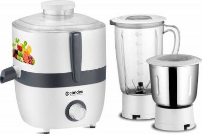 Candes Punch 550 Juicer Mixer Grinder (2 Jars, White, Grey)