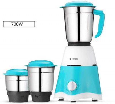 Candes Ultra Pro 700 Mixer Grinder (3 Jars, White, Blue)