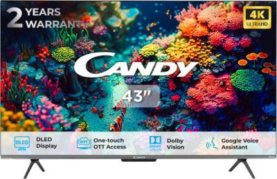 CANDY 108 cm (43 inch) Ultra HD (4K) LED Smart Google TV 2023 Edition with Dolby Atmos & Dolby Vision  (CA43U50LED)