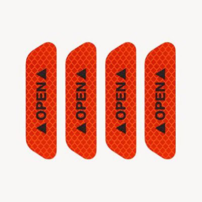 Careflection Car Door Reflective Open Warning Safety Sticker (Red), Plastic, Self-Adhesive