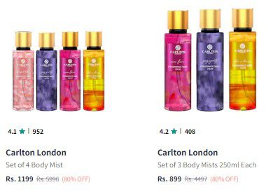 Carlton London Body Mists Flat 80% Off