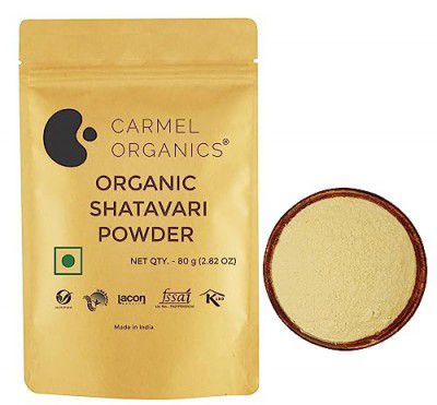 CARMEL ORGANICS Shatavari Root Powder | 80 Grams | Jaivik Bharat Certified | Asparagus racemosus | Satavari Kizhangu Podi/Chittamoothi Podi Powder | Non GMO