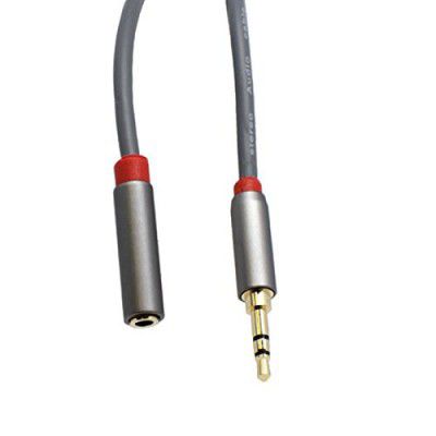 C&E CNE62380 1.5ft(0.4M) 3.5mm Aux Male to Female Extension Stereo Audio Cable Grey (1.5 Feet/0.4 Meters) Compatible for iPhone, iPad or Smartphones, Tablets, Media Players