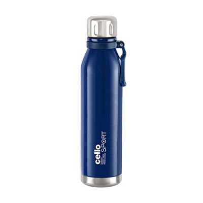 Cello Bentley Stainless Steel Flask, 600ml, Blue | 24 Hours Hot and Cold Thermoflask