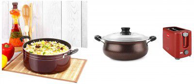 Cello Biryani Pot 5.5 LTR  Cherry&Cello Non Stick Induction Compatible Gravy/Biryani Handi 