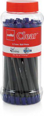 cello Clear Ball Pen  (Pack of 25 Blue)