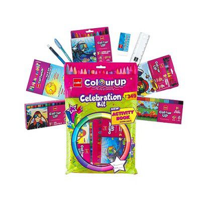 Cello ColourUp Celebration Kit | Coloring Kit includes Crayons, Sketch Pens, Coloured Pens & Activity Book|Best Gift Set for Kids Birthdays, Return Gifts & Diwali Presents