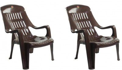 Cello. Comfort Plastic Set of 2 Chairs,Brown