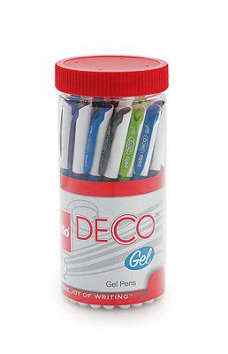 Cello Deco Gel Pen Jar (Pack of 25 Pens - Blue) | Waterproof gel pen ink for smudge free & smooth writing experience