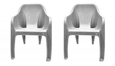 Cello Dynamo Plastic Chair (Set of 2)(Grey)