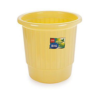 Cello Eco Plastic Garbage Bucket, Yellow, 12 Litre