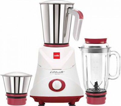 cello Ertiga Maroon Grind N Mix 500 Mixer Grinder (3 Jars)