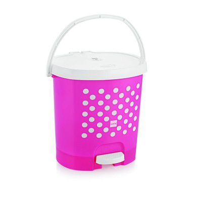 Cello Fusion Plastic Pedal Dustbin, Big, Pink