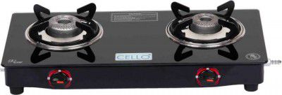 cello Gem 2 Burner Glass Manual Gas Stove (2 Burners)