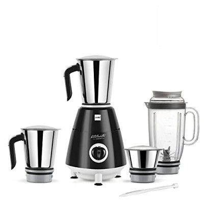 Cello Grind Master Juicer Mixer Grinder with 4 Leak Proof Jars & 1 Spatulla, 500 Watt Rated Motor (70FMX072BK)