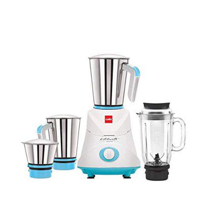 Cello Grind-N-Mix Elite Mixer Grinder, 500 Watts, ( 3 Stainless Steel Jar and 1 Juicer Jar ) Blue and White