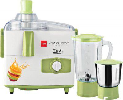 cello Juicer Mixer Grinder 500 W (RIO + | 2 Jars | Green White)