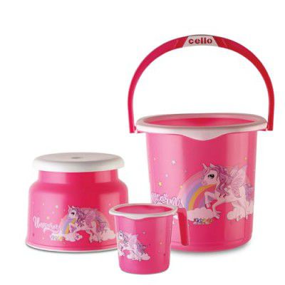 Cello Kidzbee Unicorn Splash Bathroom Set | Pink, Set of 3