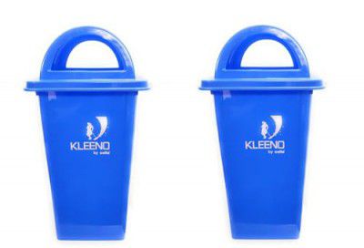 Cello Kleeno Plastic Garbage Dustbin With Dome Lid 110 LTR (Blue/Blue) Combo