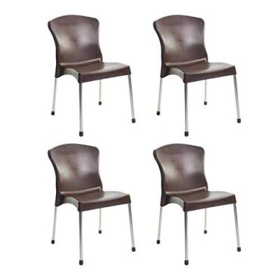 Cello Milano Chair (Brown, Set of 4)