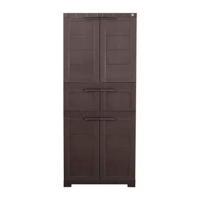 Cello Novelty Plastic Triplex 6 Door Cupboard - Ice Brown