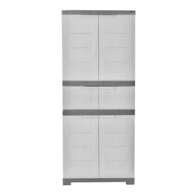 Cello Novelty Triplex Cupboard - White & Grey