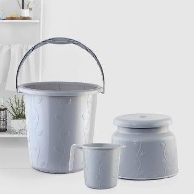 Cello Petal Bathroom Set | Small Set of 3, Light Grey