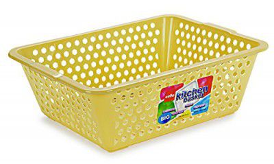 Cello Plastic Kitchen Basket, Big, 36 Liters, Beige