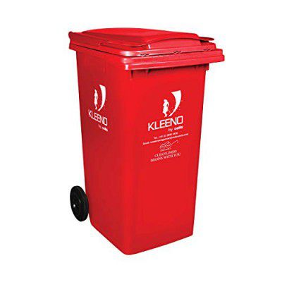 CELLO Plastic Wheel Manual-Lift Garbage Waste Dustbin 240 Ltr-Red