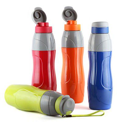 Cello Puro Sports 900 | Plastic Water Bottle | Insulated Water Bottle | Set of 4 | 720 ml, Assorted