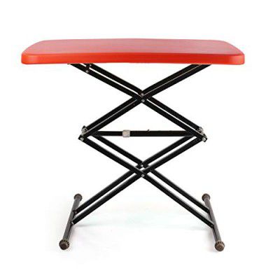 Cello Riser Duroplast Multi Utility Rectangular Plastic Table, Scissor fold and Height Adjustable, Red, 64.5X 45x 9cm