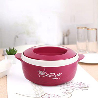 Cello Sapphire | Insulated Inner Steel Casserole | BPA Free | Food Grade | Serving 1500ml, Pink