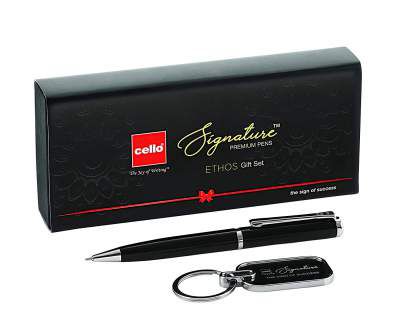 Cello Signature Ethos Special Giftset - Premium Metal Ball Pen with Keychain