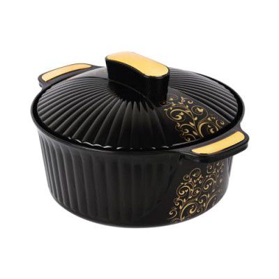 CELLO Sonet Insulated Inner Steel Casserole | Secure Locking Lid | Easy Grip lid to Open and Close | Perfect for Serving Soups, Stews, Curries, Roti | 1500ml, Black