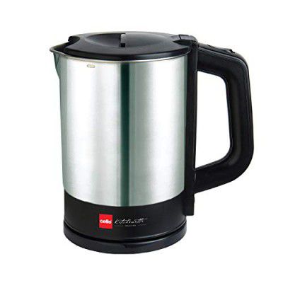 Cello Stainless Steel Quick Boil 900 Electric Kettle, 1 Ltr, Black & Silver