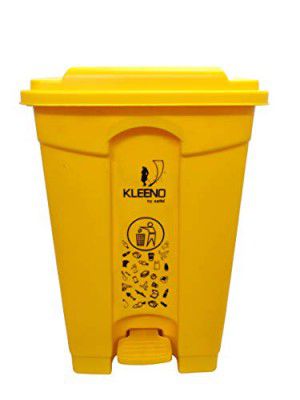 Cello Strong Plastic Step-On Pedal Garbage Dustbin (60 Ltr, Yellow)