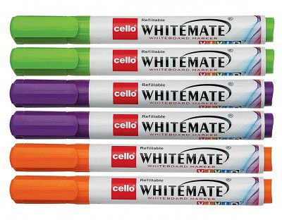 Cello Whitemate Vivid Whiteboard Markers | Set of 6