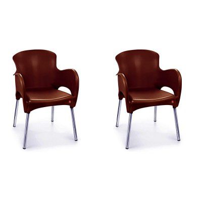 Cello Xylo Without Cushion Chair (Plastic, Ice Brown,2 Pieces)