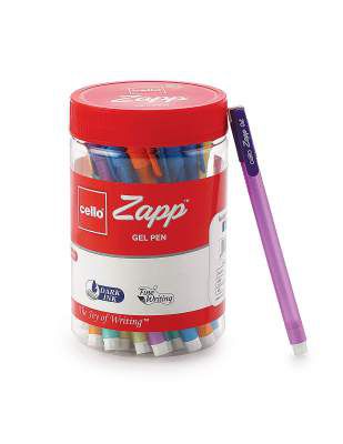 Cello Zapp Gel Pens (25 Pens Jar - Blue)