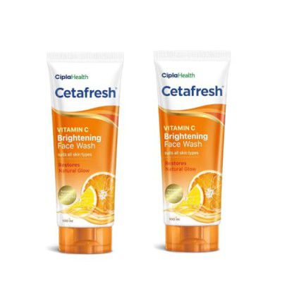 Cetafresh Vitamin C Brightening Face Wash with Orange Extract | Brightens Skin | All Skin Type |100 ml (Pack of 2)