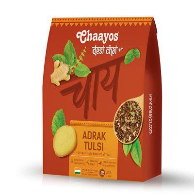 Chaayos Adrak Tulsi Tea - Premium Chai Patti for Stronger Immunity - 300g [150 Cups]