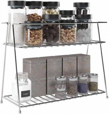 Chandan Chandan Spice Rack Steel 2 Layer Corner Stand