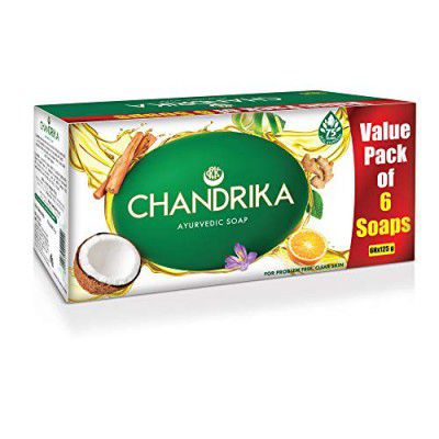 Chandrika Ayurvedic Handmade Soap 125g (Pack of 6)