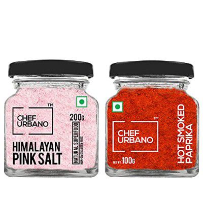 Chef Urbano Smoked Paprika Hot 100 GMS + Himalayan Pink Salt 200 GMS Combo