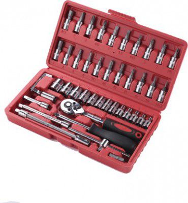 CHESTON 46-in-1 Socket Set Multi Purpose Tool Kit w/ Wrench & Precision Sockets Socket Set (Pack of 46)