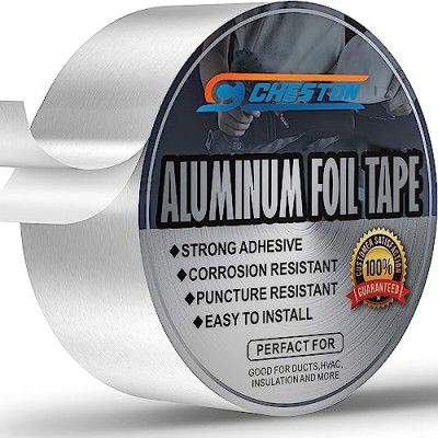 CHESTON Leakage Repair Aluminium Foil Tape 5 Meter Water Proof Rubber Tape For Pipe Leakage Heat Resistant Foil/Duct Tape for Roofing, Repair and Sealant HeavyDuty Crack Filler Adhesive Tape(5CM*5M)